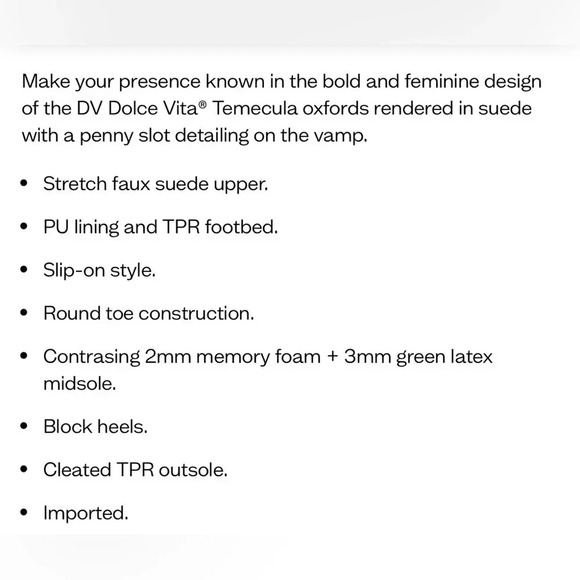 NWOT DV by Dolce Vita Temecula Black Faux Suede Block Oxford Heel Shoes - Picture 8 of 8